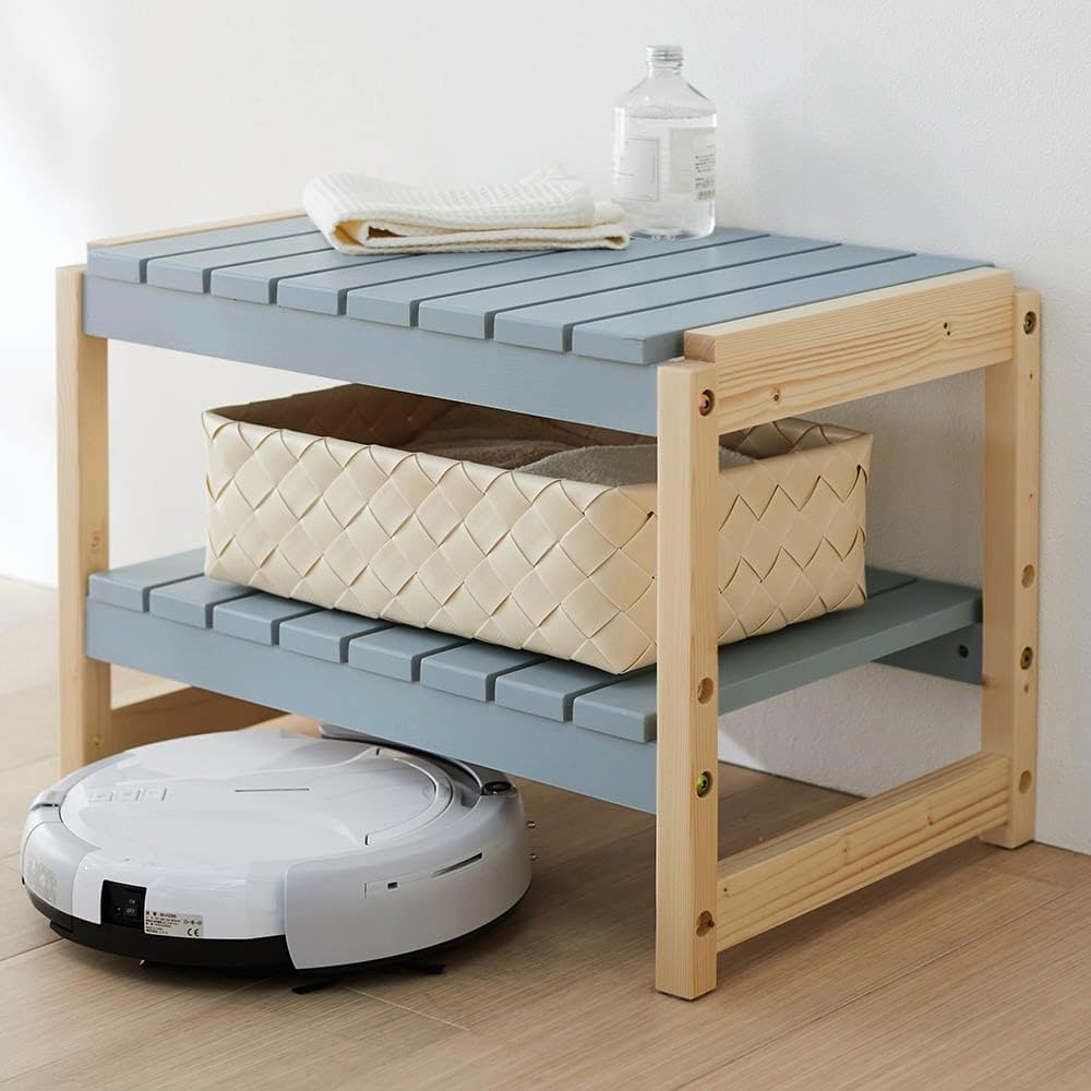 Amazon｜[ベルメゾン] ラック ベンチにもなる スタッキング 木製