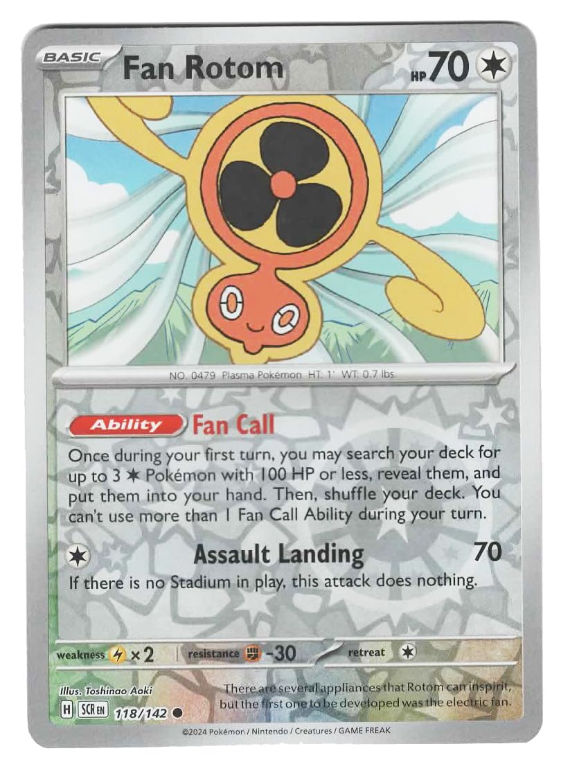 Amazon.com: Pokemon - Fan Rotom 118/142 - Stellar Crown Reverse