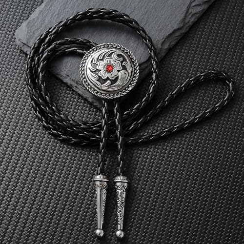 Image of Jeilwiy Bolo Tie for Men, Western Bolero Tie Cowboy Ties Native American Cowgirl Bolo Tie Accessories for Men Women
