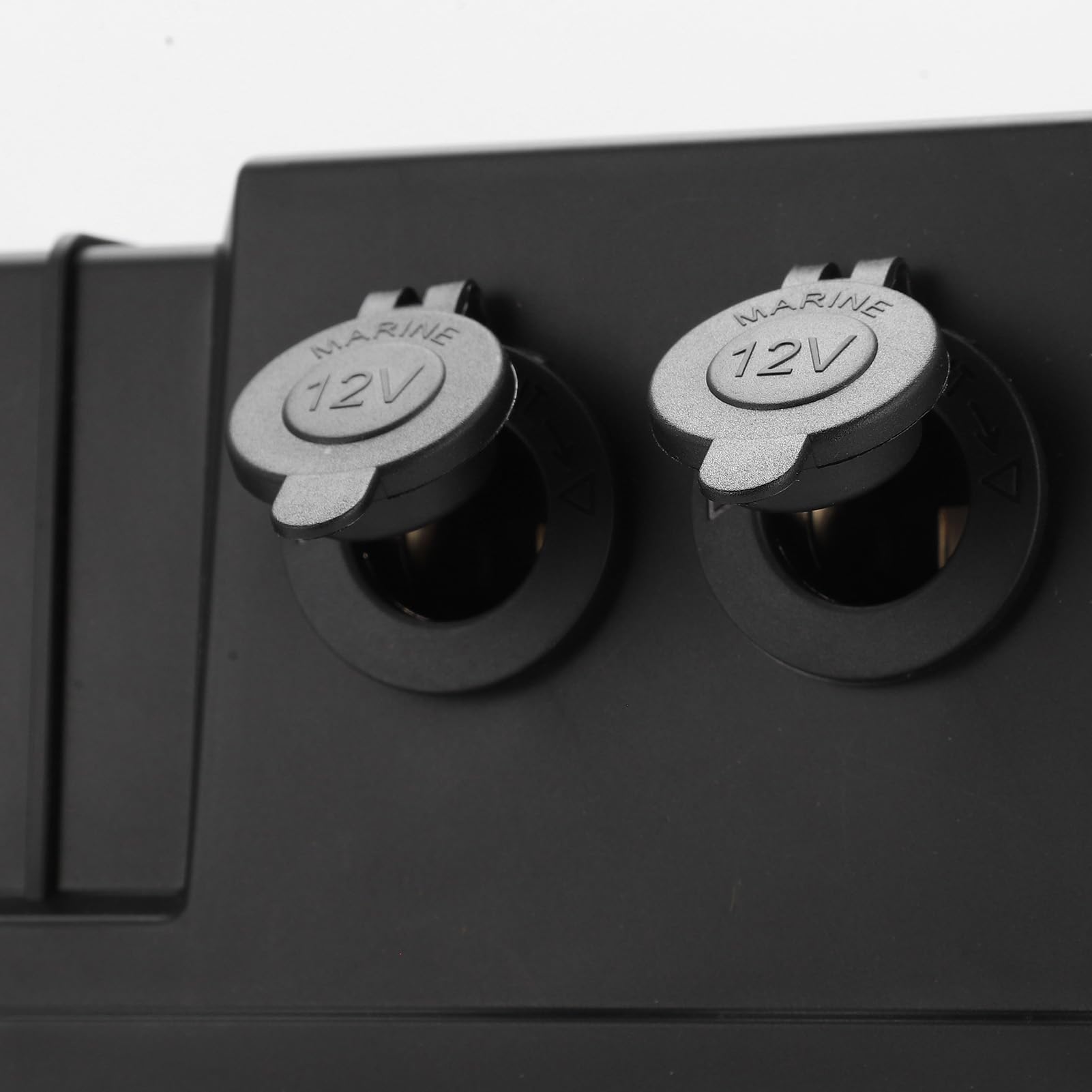 Batteria Power Center per Motore da Pesca Alla Traina 12 V 60 A con Interruttori Integrati, Misuratore di Tensione, Caricatore USB e Porta per Accessori da 12 V per Camper,