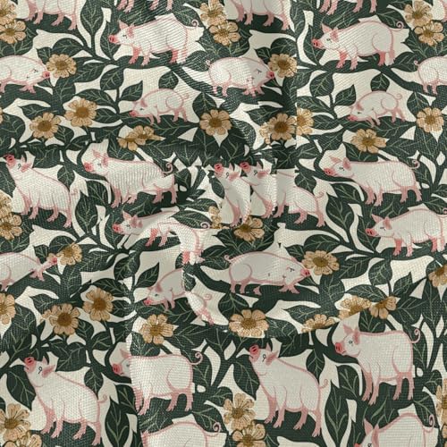 Nappe ronde William Morris Pig lavable pour table sans tache