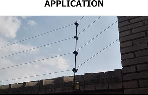 Miniatura 7 de Aisladores de poste redondo apretado, 100 piezas de ABS tipo aisladores eléctricos de valla aislantes eléctricos de sujeción de alambre para valla