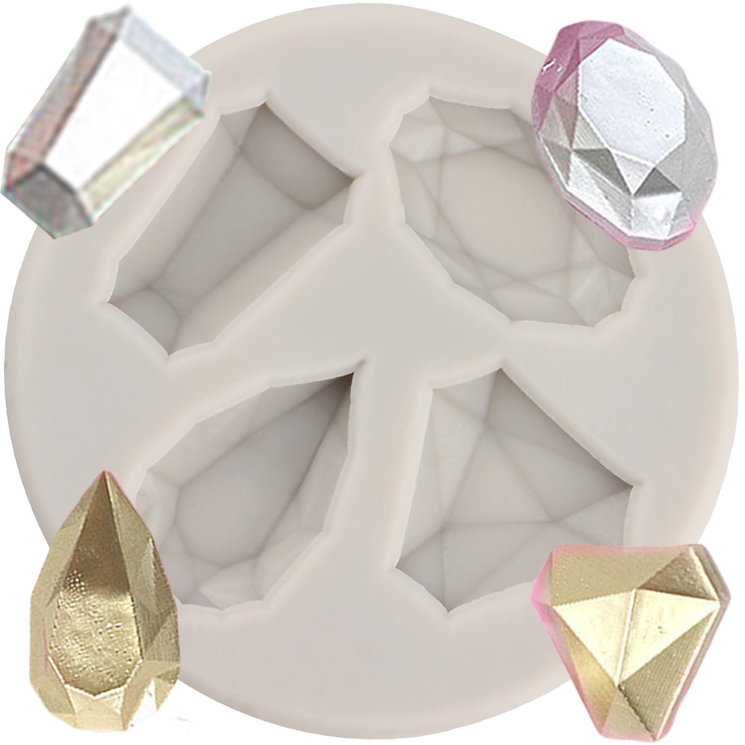 MINFEIDMS Gems Diamond Fondant Silicone Mould for Sugar Cake Decorating Cupcake Topper Candy Chocolate Gum Paste Polymer Clay