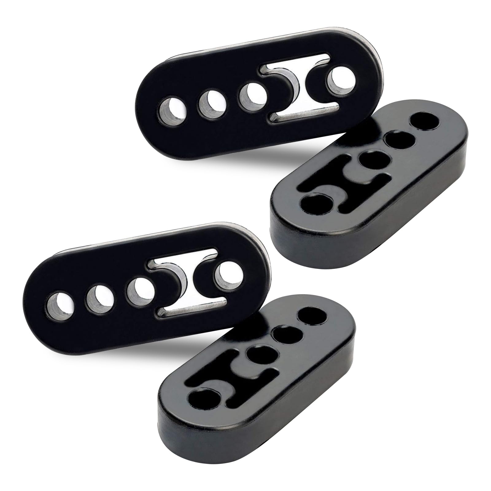 Exhaust Rubber Hanger, rubber muffler hangers. Rubber Insulator Bushing Mount, rubber exhaust mounts with 4 Holes 0.47 Inch, Universal Fit