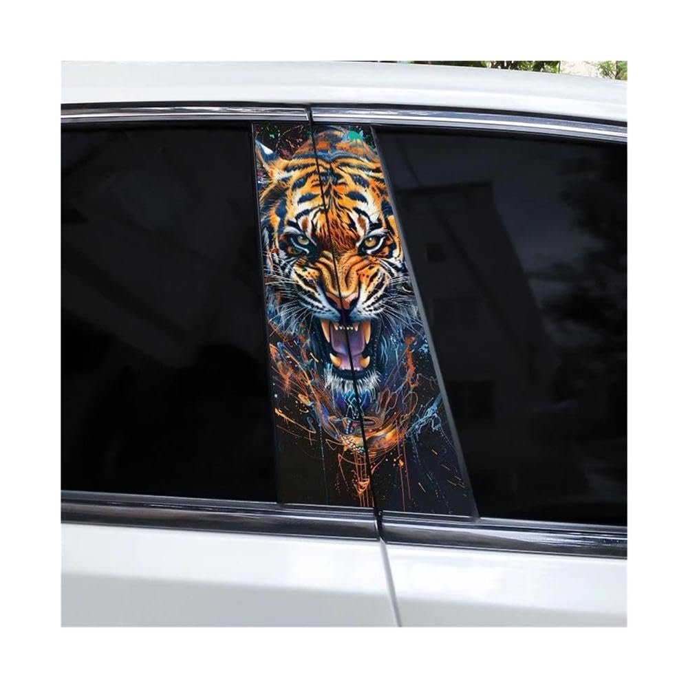 Decorative Items 2pcs Animal Car B-Pillar Waterproof Decal(C)