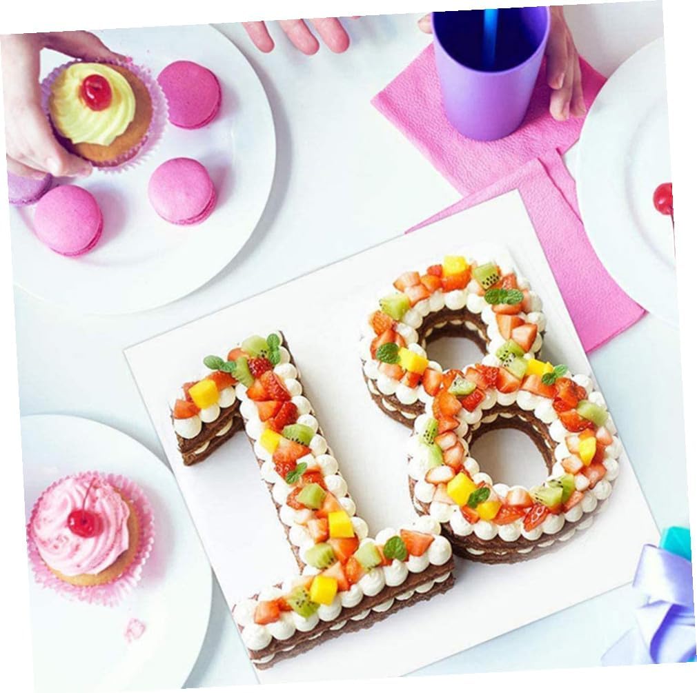 SHOWERORO 37pcs Heart Cake Molds Cake Number Stencils DIY Templates Pet Material for Home Kitchen Bakery