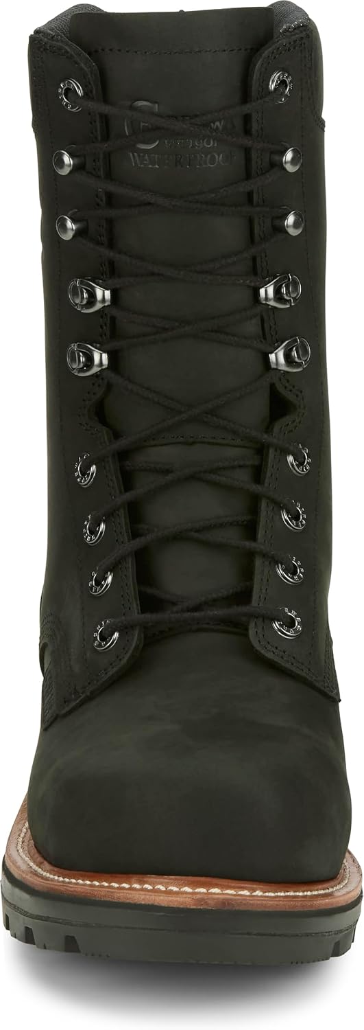 Chippewa Men's Thunderstruck 9" Waterproof Nano Composite Toe Logger Work Boots - Thunderstruck Collection - Durable Leather, Slip-Resistant Sole