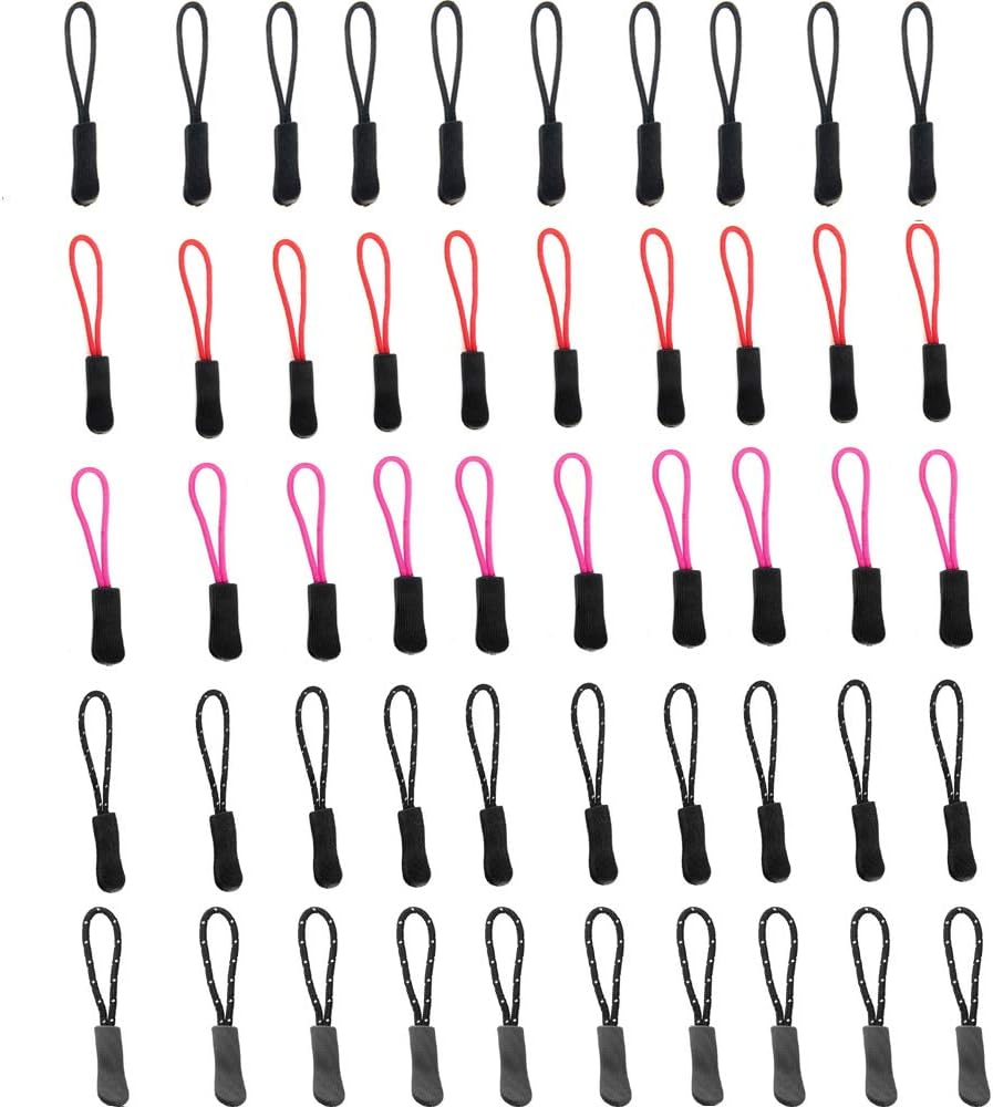 AERZETIX - C62991 - Lot De 10 Cordons/tirettes à Embout En Plastique Pour Curseur De Fermeture éclair à Glissière - Valise Anorak Blouson Sac à Dos Vêtement Sport - Couleur Bleu