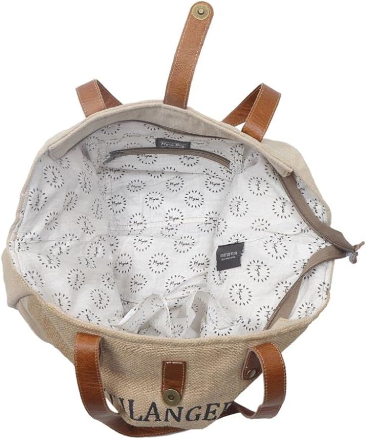 Myra Bag Boho Purses for Women - Boho Handbags for Women with Leather Detailing and Canvas Fabric, Casual Cloth Purses - Image 6