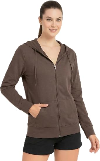 Lightweight Cotton Hoodies for Women with Pockets,S-3XL Full Zip Womens Long Sleeve Basics Jacket Sweatshirt Tops