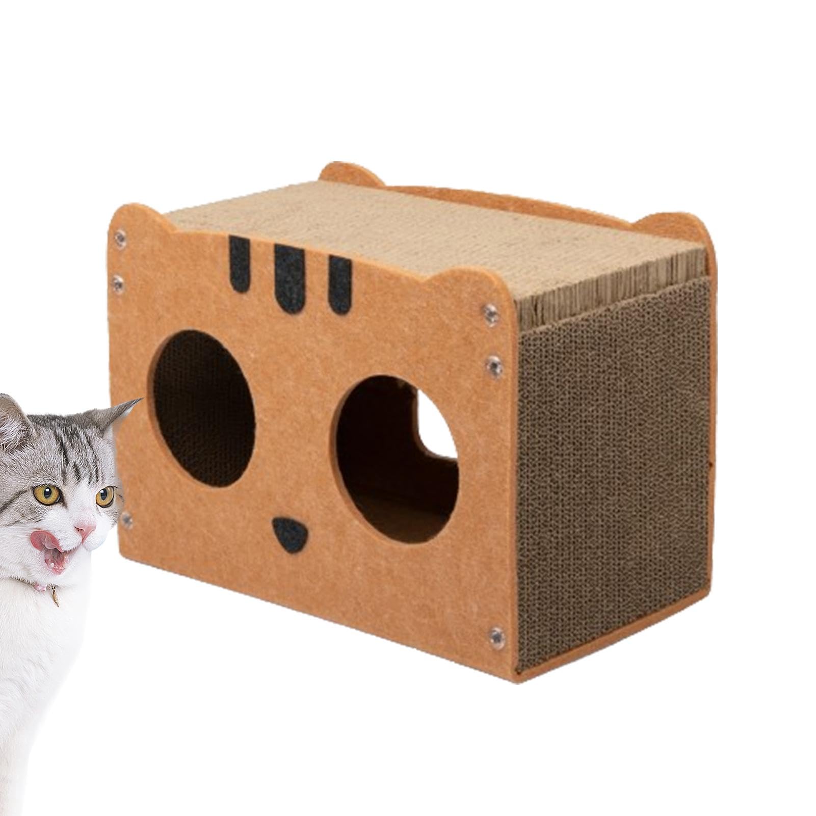Tiragraffi per gatti in cartone ondulato, per gatti da interni | nascondiglio per gatti ondulato staccabile, giocattolo per gatti di compleanno