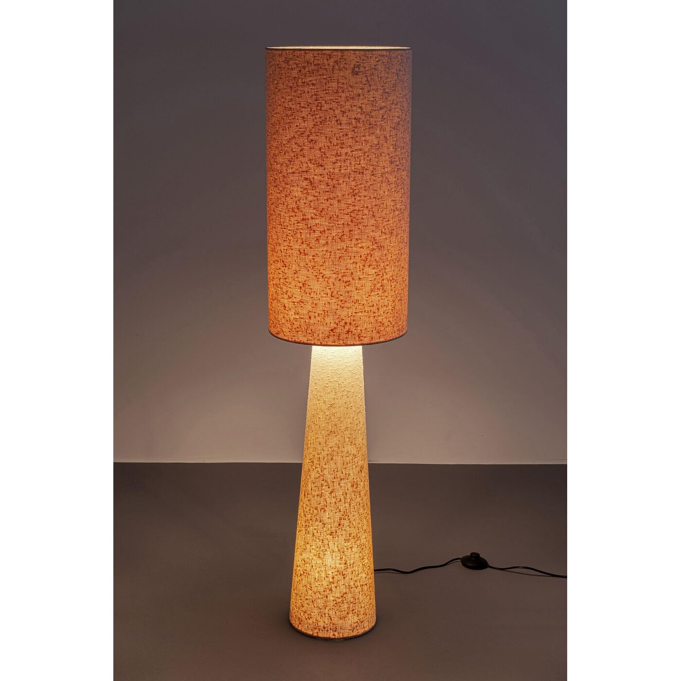 Kare Design Lámpara de Pie Marleen, Beige, Bouclé, Blanco, Algodón y Acero, Lámpara de Pie Moderna, Iluminación de Dormitorio y Salón, sin Bombilla Incluida, Altura 130 cm