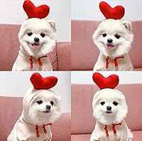 Vista 6 de XIAOYU Ropa para mascotas Sudaderas con capucha para perro, sudadera cálida, abrigo para cachorros, ropa de otoño e invierno con capucha de amor