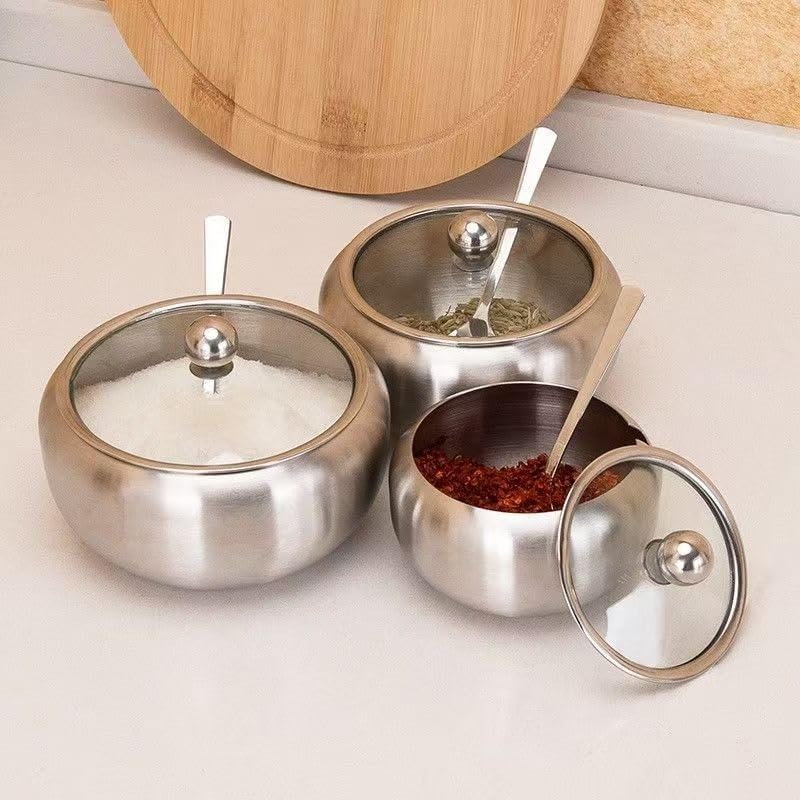 Thickened Stainless Steel Seasoning Jar Kitchen Utensil Storage Box for Seasonings