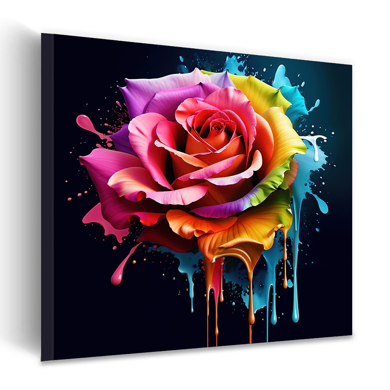 Amazon.co.jp: QIXIANG 抽象的なバラの花 ウォールアート カラフル
