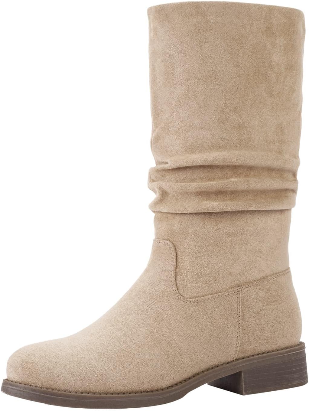 Shoe'N Tale Women's Slouchy Mid Calf Boots - Comfortable Pull On Design