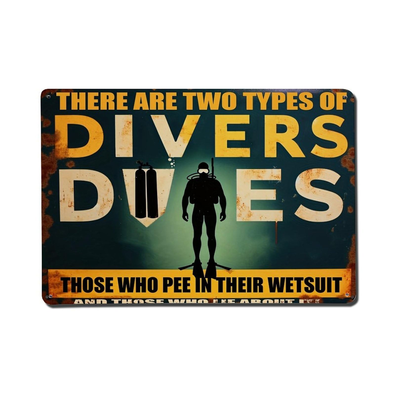 Divers Wetsuit Pee Humor Poster Metal Tin Sign Plaque