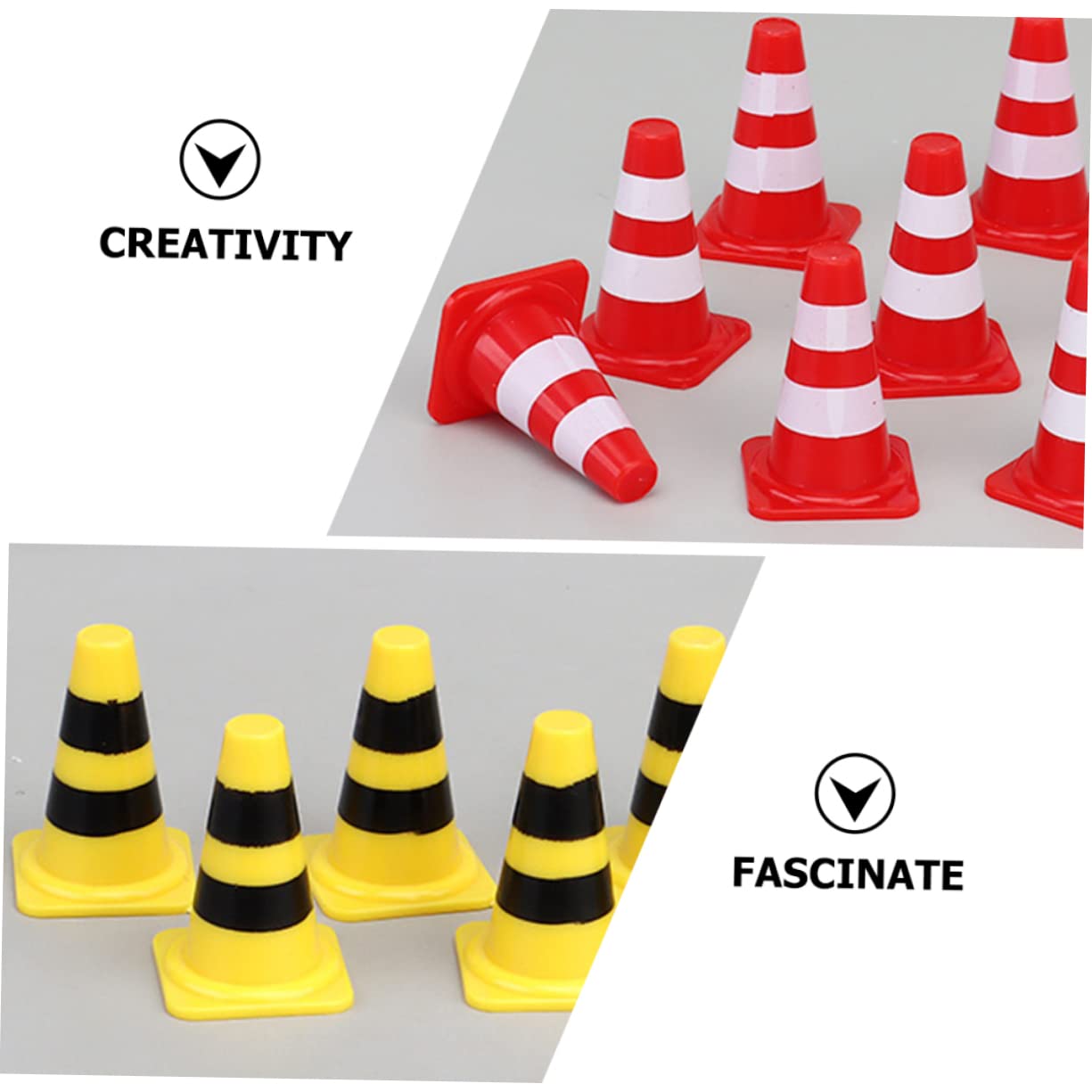 ERINGOGO 60pcs Parking Lot Road Sign Traffic Sign Cognitive Toy Simulation Barricade Mini Traffic Sign Model Traffic Scene Props Mini Roadblock Model Educational Toys Plastic Roadblock, 2.5X1.5CM
