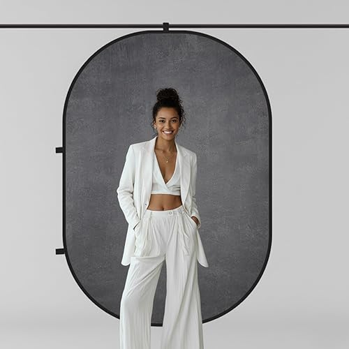 Miniatura 2 de Kate Telón de fondo plegable para fotografía, fondo plegable de doble cara gris 2 en 1, para fotografía, para fotógrafos, video, para fotos, para