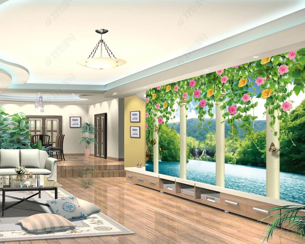 Papier peint intissé paysage d'Éden poster géant décoration murale salon 450x315