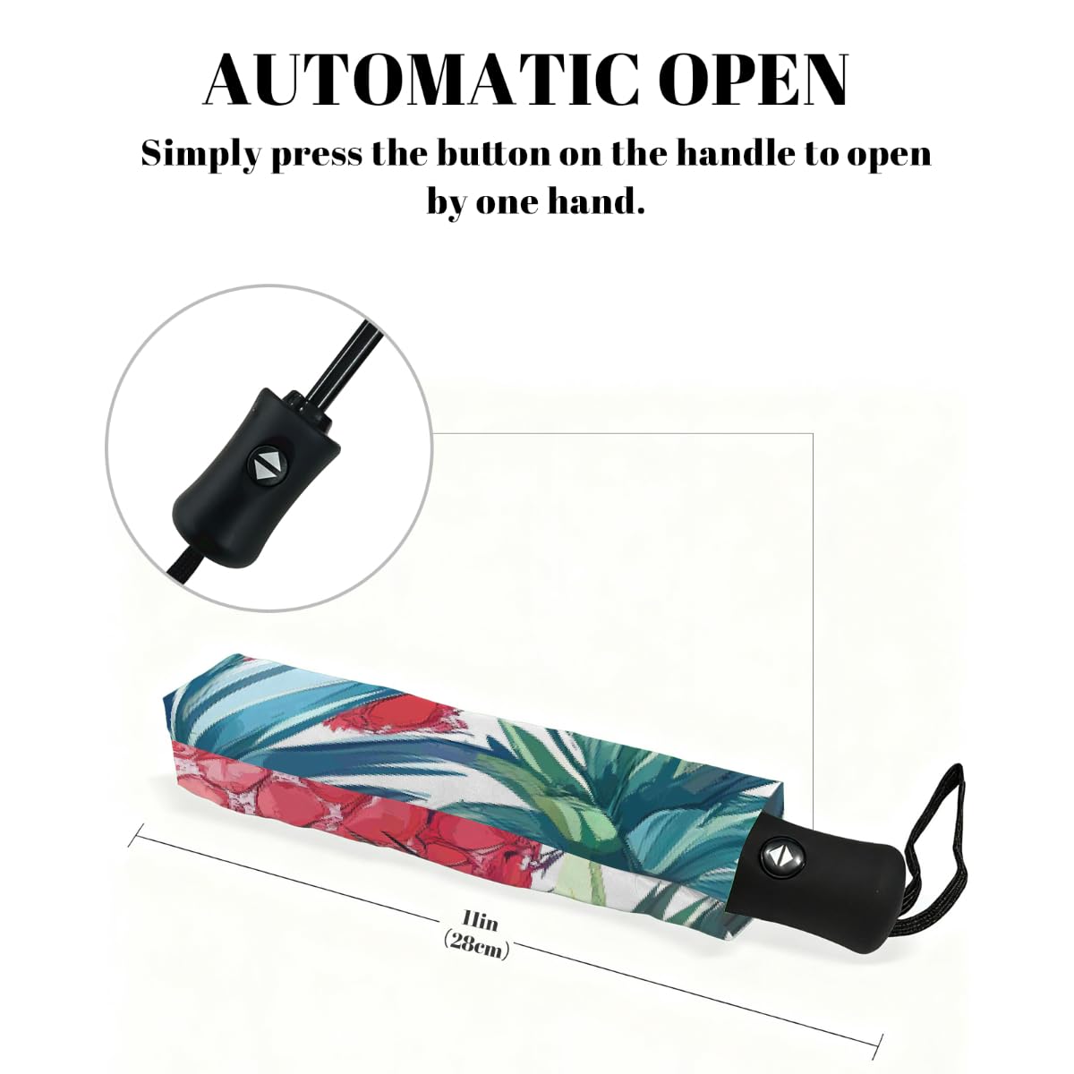 Ombrello pieghevole estivo colorato con ananas ombrello da viaggio compatto antivento impermeabile con protezione UV rivestimento nero leggero 8 coste portatile per pioggia sole