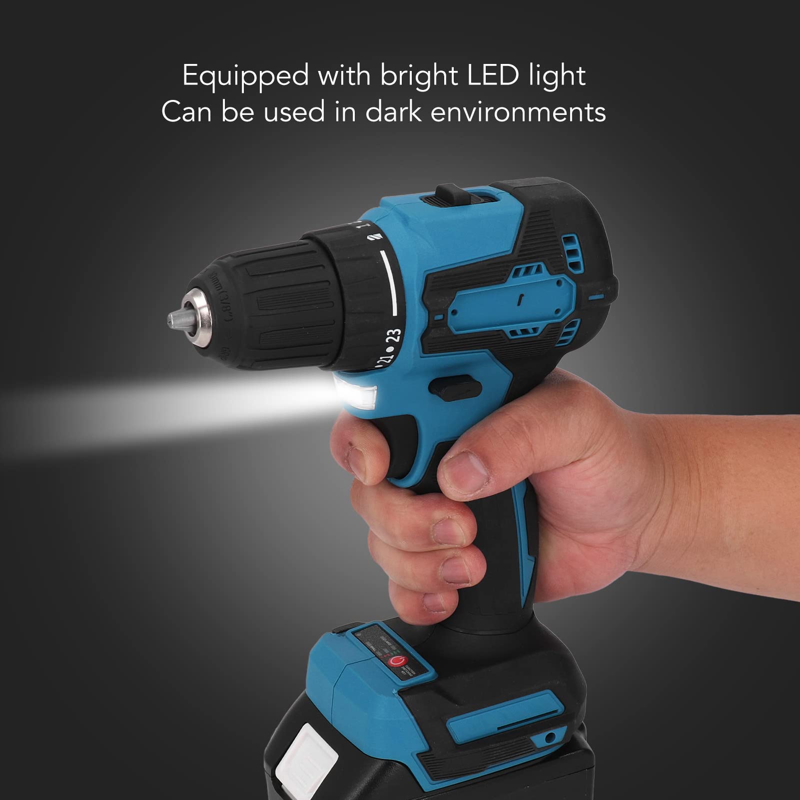 CHICIRIS Trapano Avvitatore Elettrico Senza Spazzole velocità 1700 Giri/min per Edilizia Professionale e Lavorazione del Legno con Impugnatura Ergonomica e Luce a LED