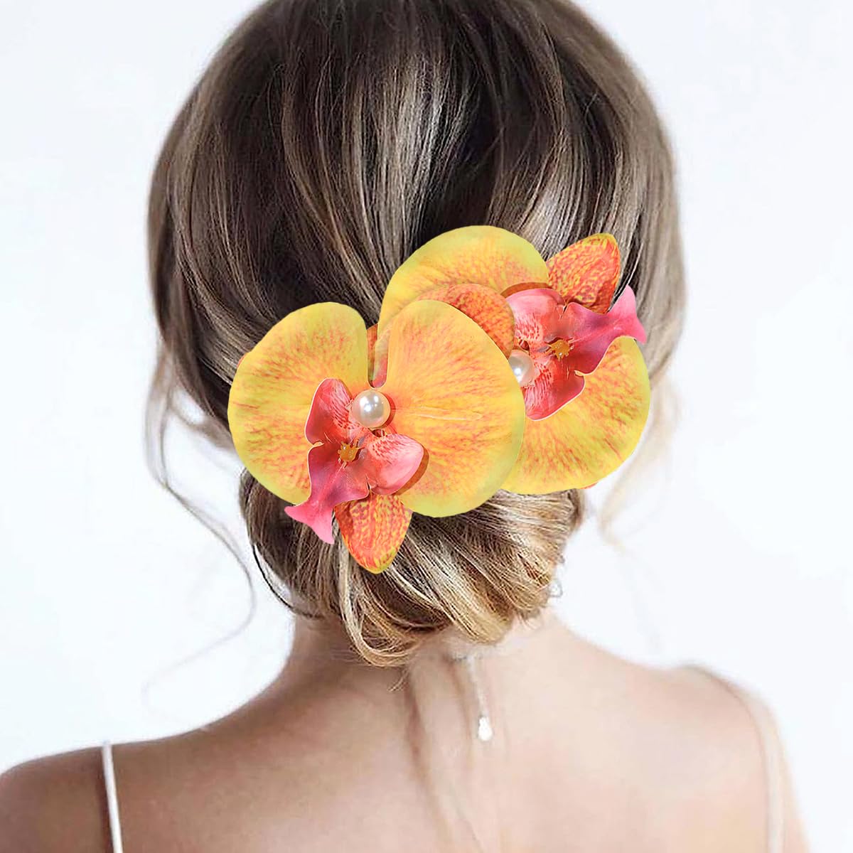 Amazon.com : Yheahin 2pcs Flower Hair Clips Boho Orchid Hair 