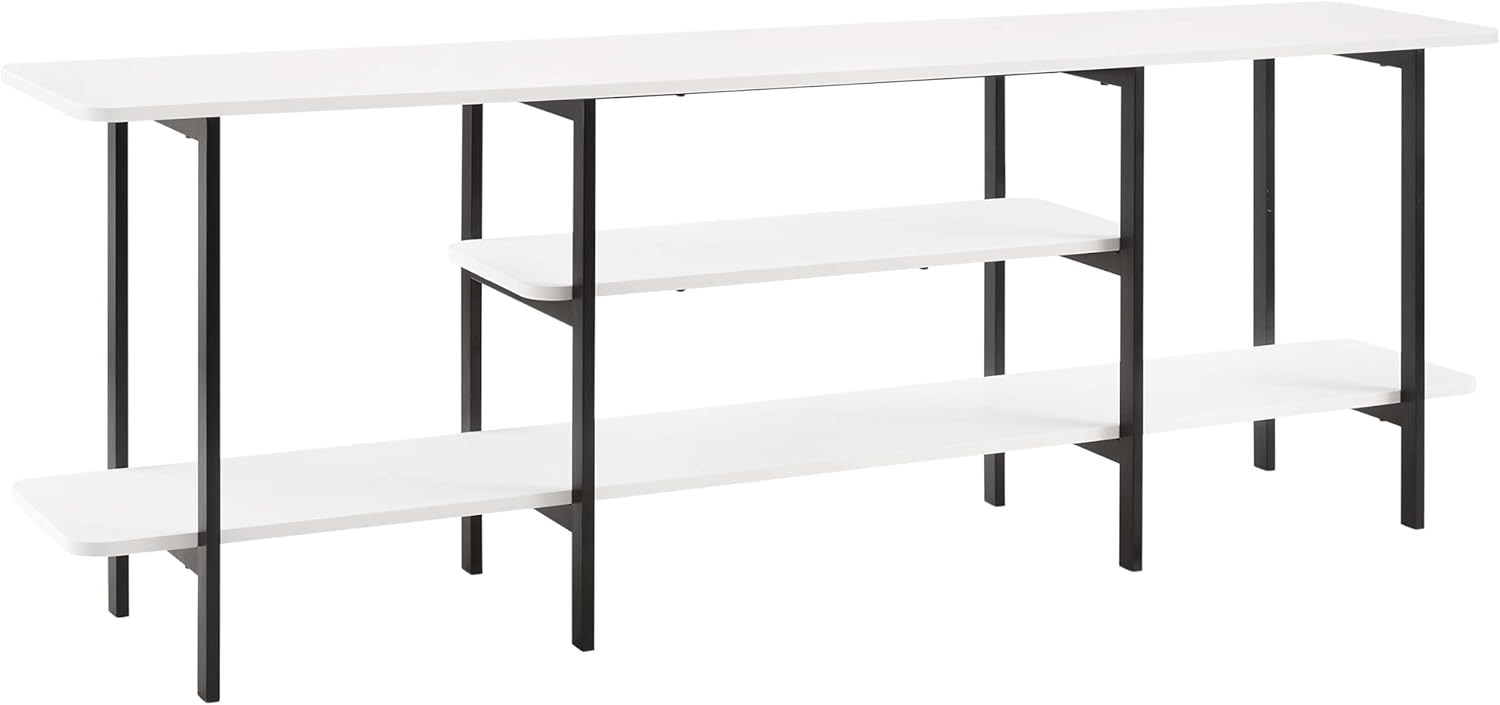 Manhattan Comfort Celine 70" Sideboard with 3 Shelves, TV Stand for Televisions up to 60", Ideal for Living Room, Entryway or Home Office, Modern Console Table for Home Decor Display, White image 7 of 9 B0DCBYMVPT