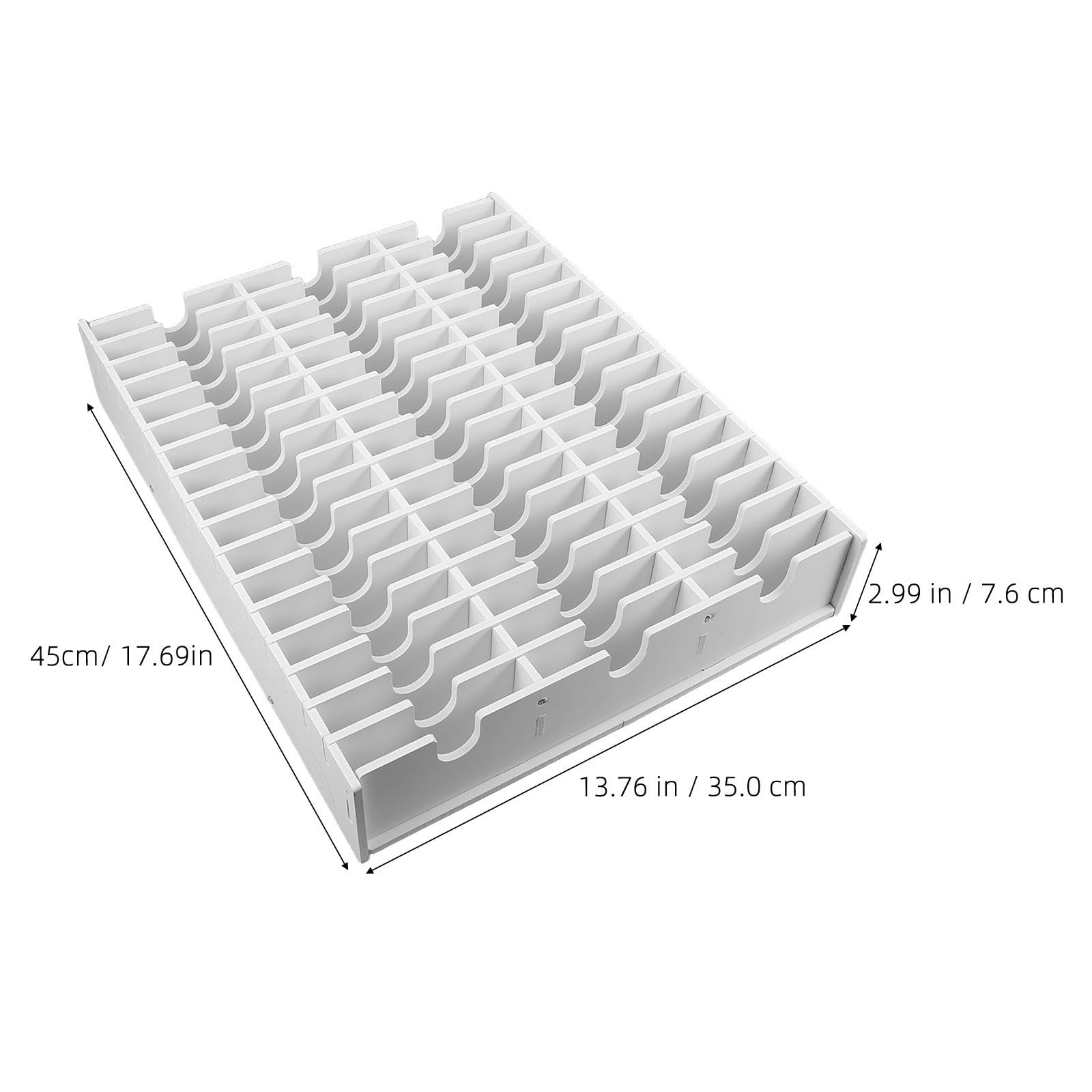 NUOBESTY Aufbewahrungsbox Elegantes Design mit 51 Fächern Weiße Pvc Einfacher Zusammenbau für Stempelkissen und Karten für Klassenzimmer und Büroorganisation