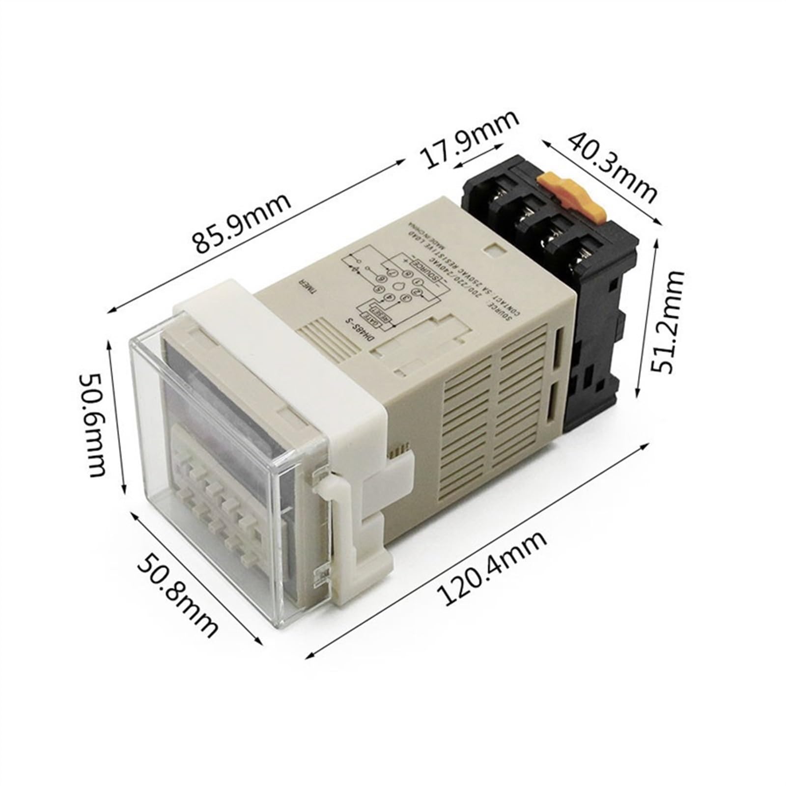 DH48S-1Z LED Temporizzatore Digitale Relè Programmabile Interruttore di Ritardo 0.01S-99H99M Base Presa AC/DC 12V 24V 36V 110V 220V 380V (Size : AC 110V)