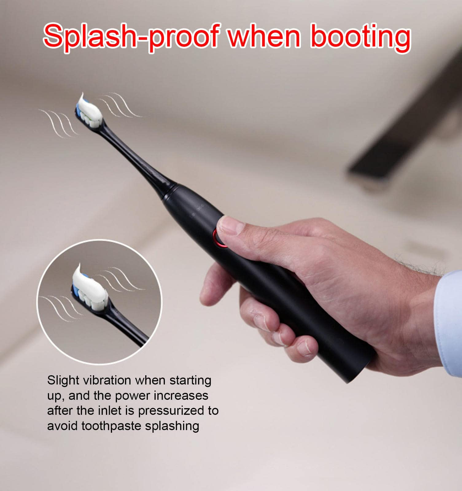 Spazzolino Elettrico, IPX7 Impermeabile, Smart Sonic Electric 2 Testina sostituibile in bambù per spazzolino ， Spazzolino Elettrico Ricaricabile a 4 modalità,A