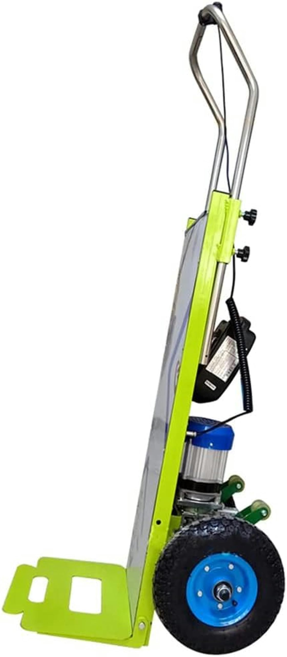Carrello montascale elettrico, carrello a mano facile da usare su e giù per le scale con carico 200 kg, carrello salva manodopera con batteria rimovibile da 48 V / 20 Ah, verde / 800 W