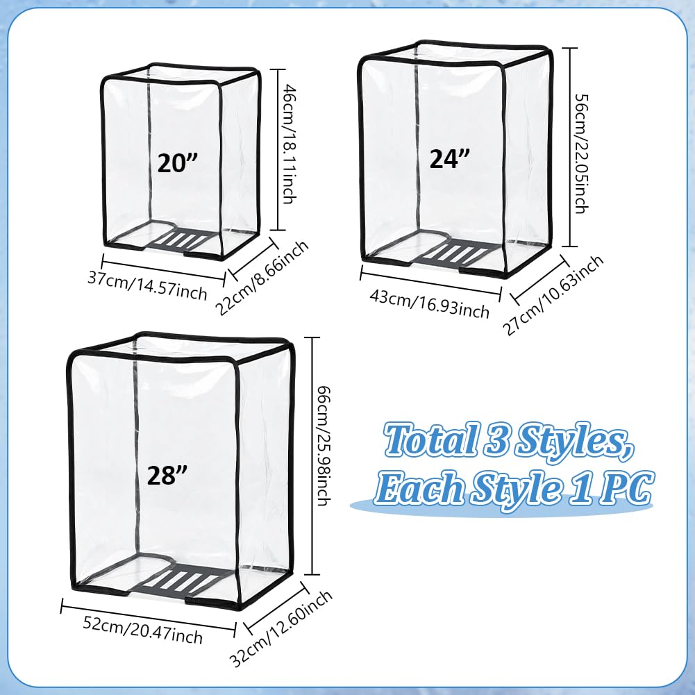 PH PandaHall 3 Dimensione Coperture Trasparenti per Bagaglio, 50cm/61cm/71cm Copertura Protettiva in Plastica Impermeabile per Valigia Copertura Protettiva per Valigia da Viaggio Protezione