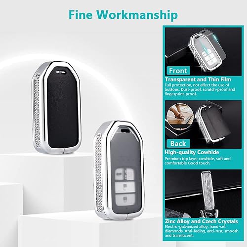 Miniatura 3 de PIFOOG Funda brillante para llavero Honda Accord Civic CRV Pilot HRV Ridgeline HRV Fit Accesorios de pasaporte Funda para llave de coche Smart