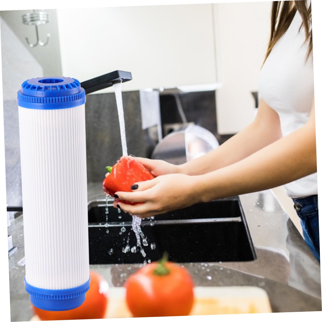 Filtro de Agua de Polipropileno y Carbón Activado para Purificador | Recambios para Filtros Agua, Caudal Amplio, Cartucho Reemplazable, Uso Doméstico, Formato
