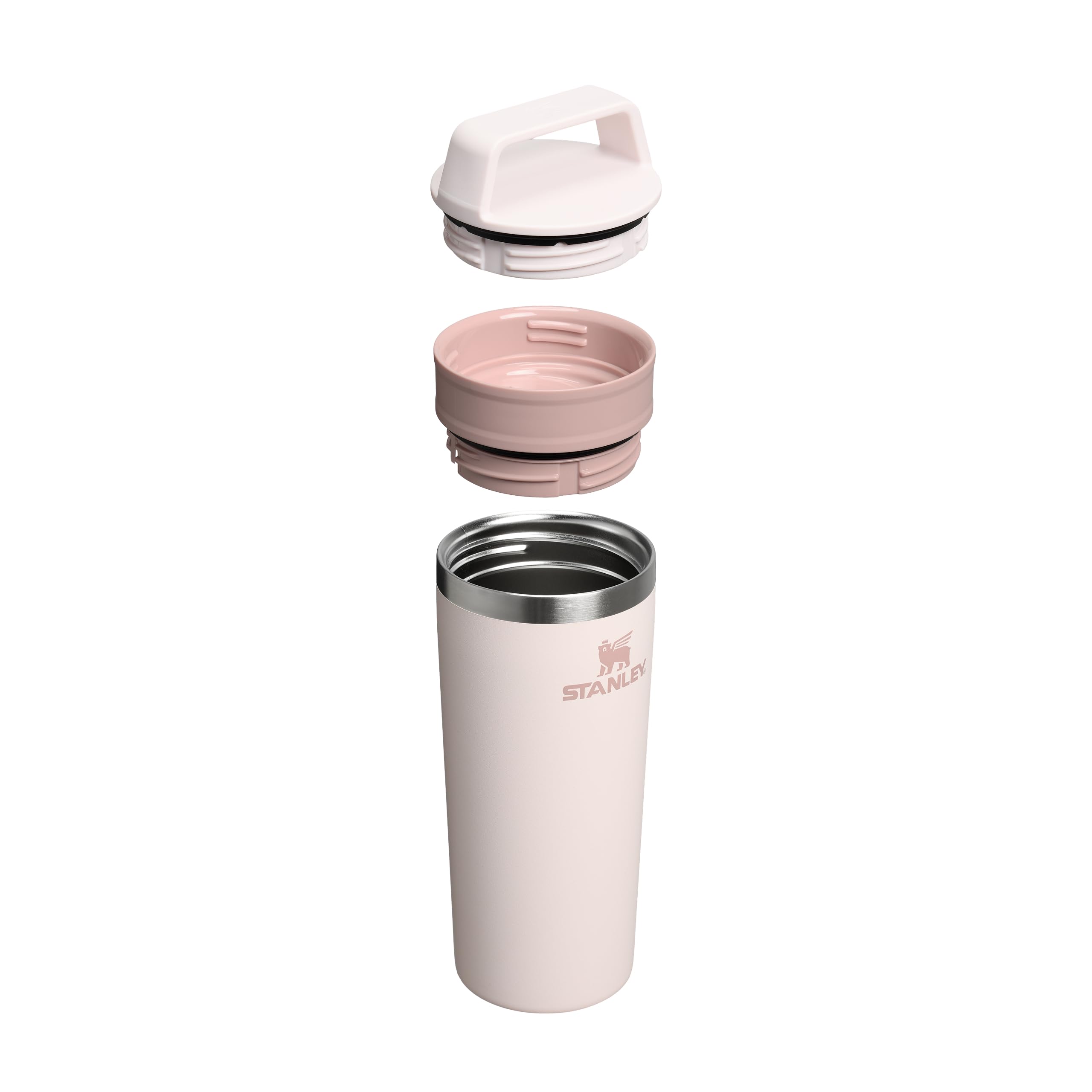 STANLEY 1913 Cafe Kaffeebecher To Go 0.47L - Hält 4 Stunden Heiß - Edelstahl Thermobecher - Spülmaschinenfest - Coffee Becher - Rose Quartz | Hält 5 Std. heiß - 6 Std. kalt - Spülmaschinenfest - Tragegriff - Edelstahl