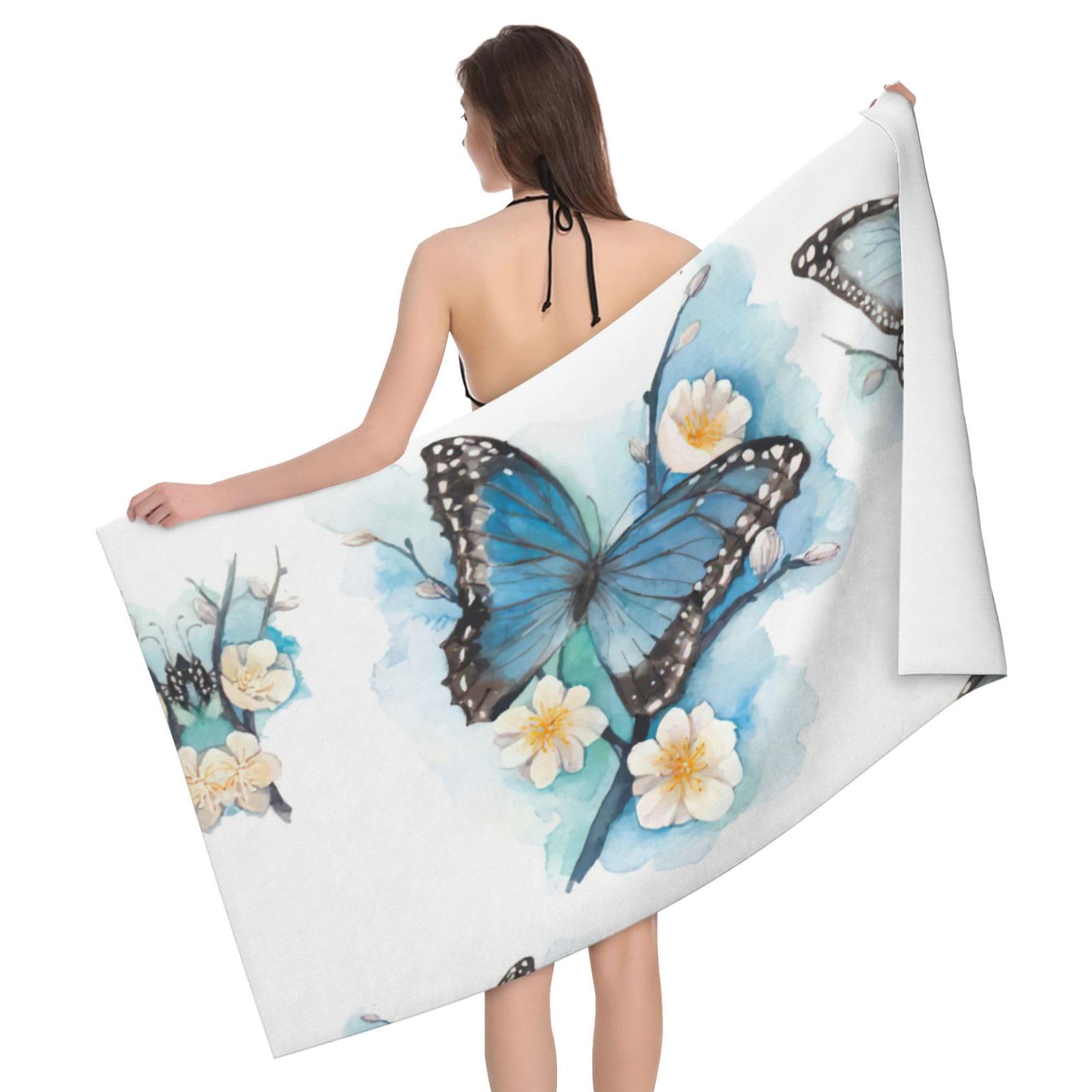 Serviette de bain de luxe papillon microfibre absorbante premium pour un spa à la maison