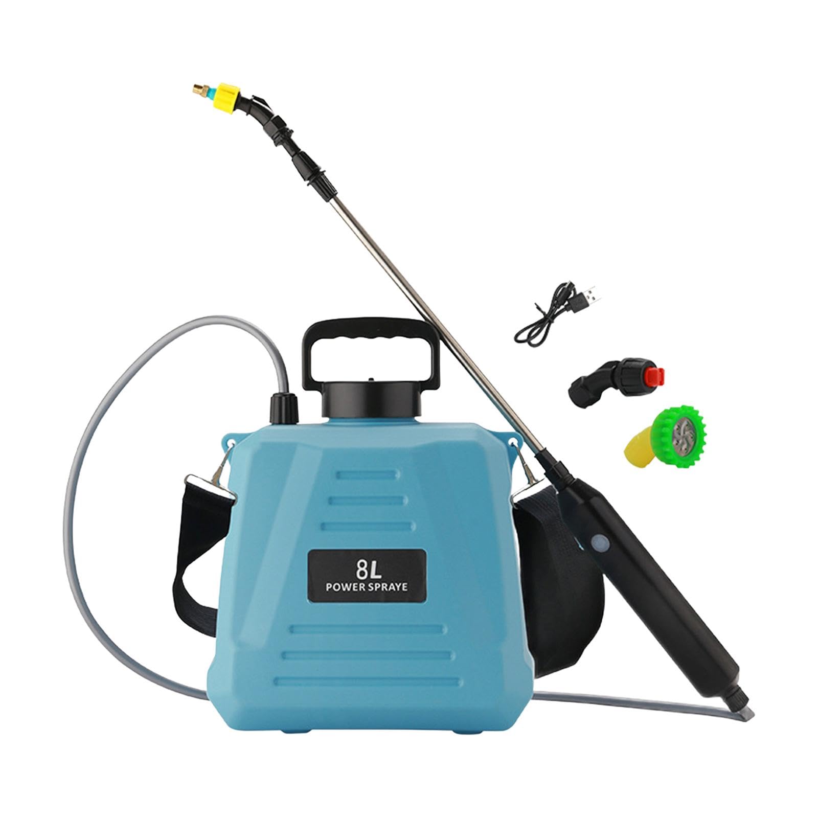 Pulvérisateur électrique à Haute Performance pour Jardinage, Bouteille de Pulvérisation Incluse, 8 L Bleu