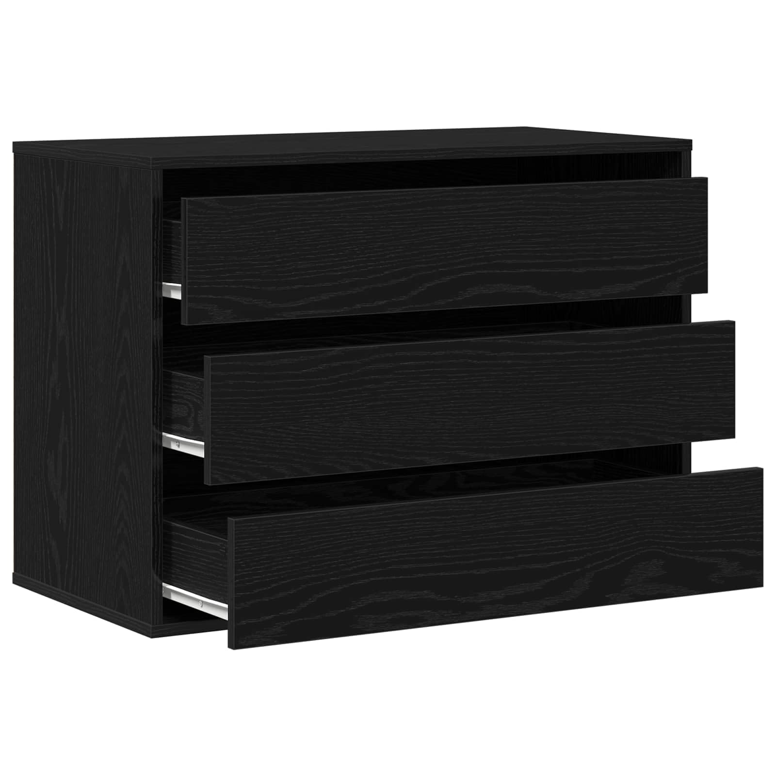 Szafa z szufladami 3 szuflady czarna 80 x 41 x 58 cm materiał