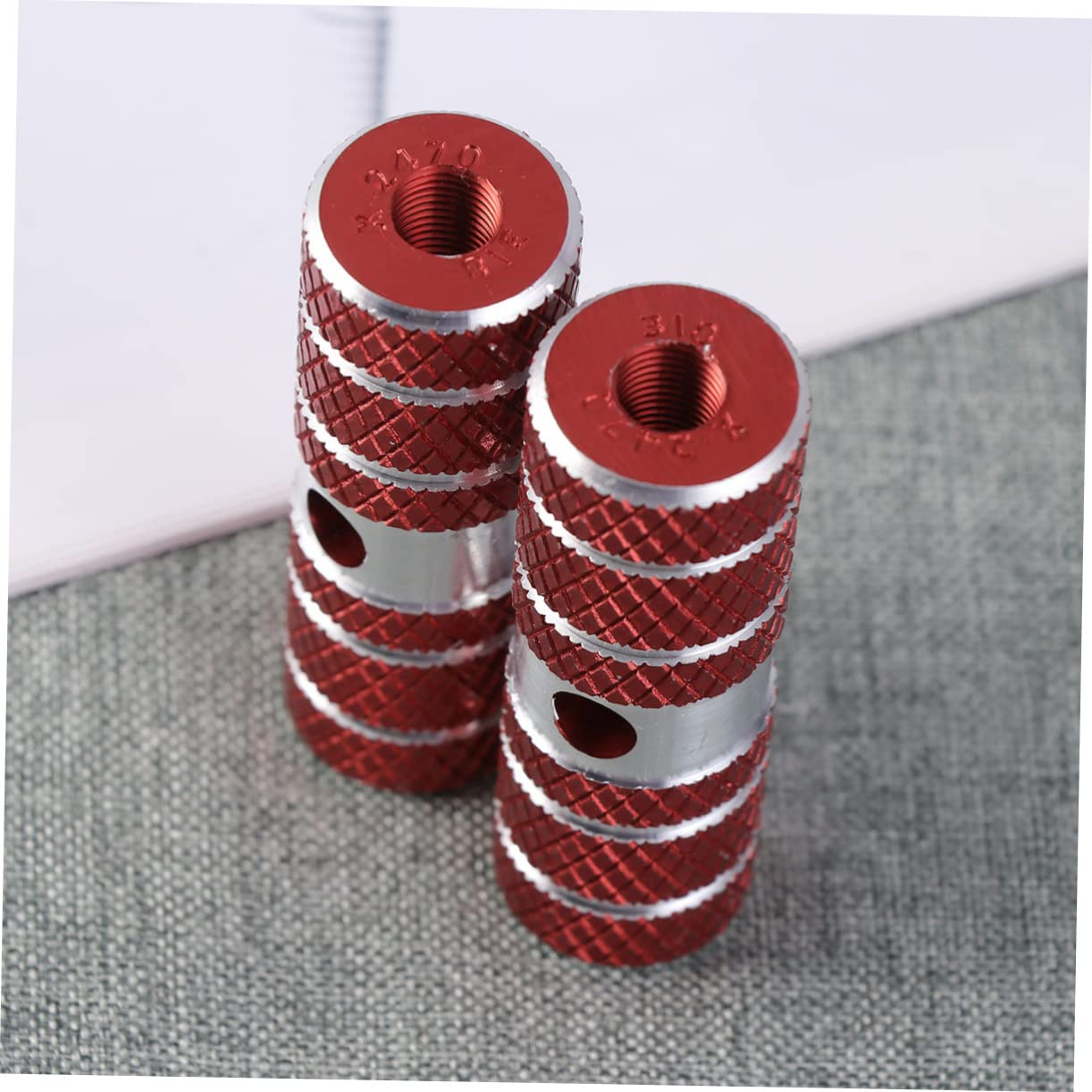 CLISPEED 2pair Aluminum Alloy Cylinder Bike Pegs for Mountain Compatible Quick Release Accessory Red