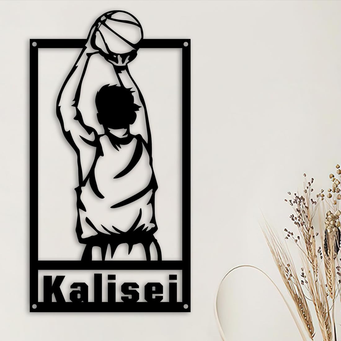 Custom Name & Number Basketball Wall Art Neon Sign,Personalized Basketball Player Metal Sign With LED Light,Basketball Sports Home Décor for Bedroom,Christmas Birthday Basketball Kids Gift