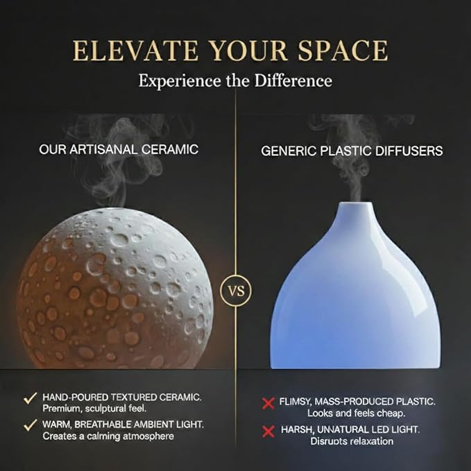 Difusor de Aromas Ultrasonico Ceramico Moonlight Zen 200ml miniatura 5