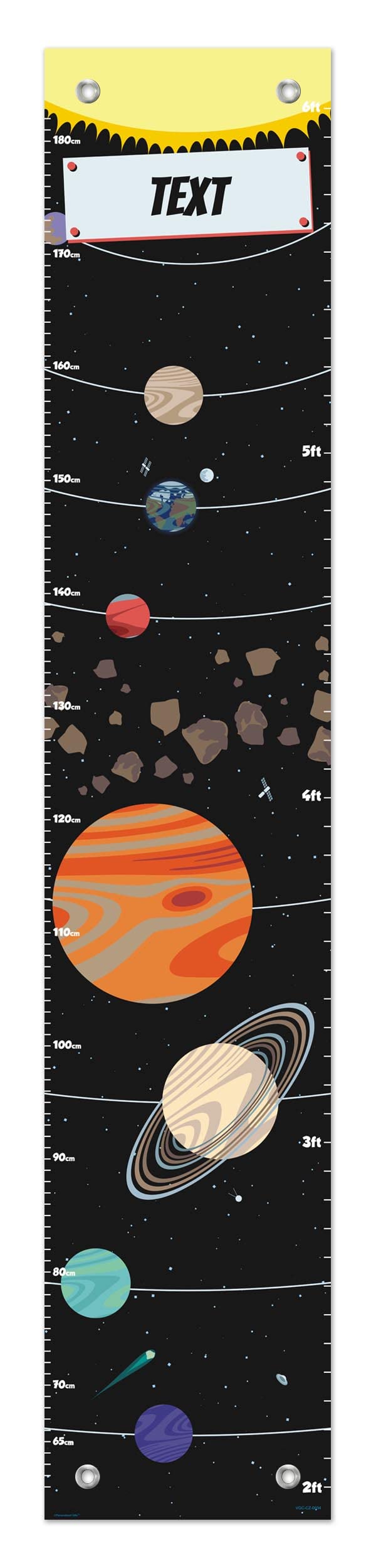 Personalized Childrens Bedroom Decor Solar System Space Theme Growth Chart for Kids Room Growth Chart