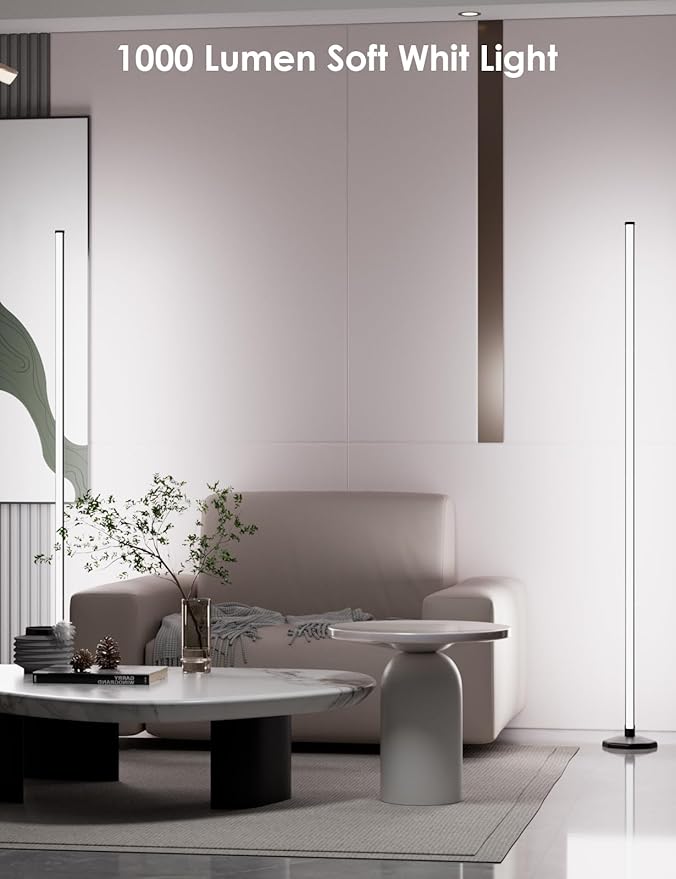 YIKBIK 2PCS RGB Floor Lamp, Bluetooth APP and Remote Control 65" Smart Modern Standing Lamp Music Sync 16 Million DIY Colors Changing LED Floor Lamp with Heavy Base for LivingRoom Bedroom GameRoom photo 2