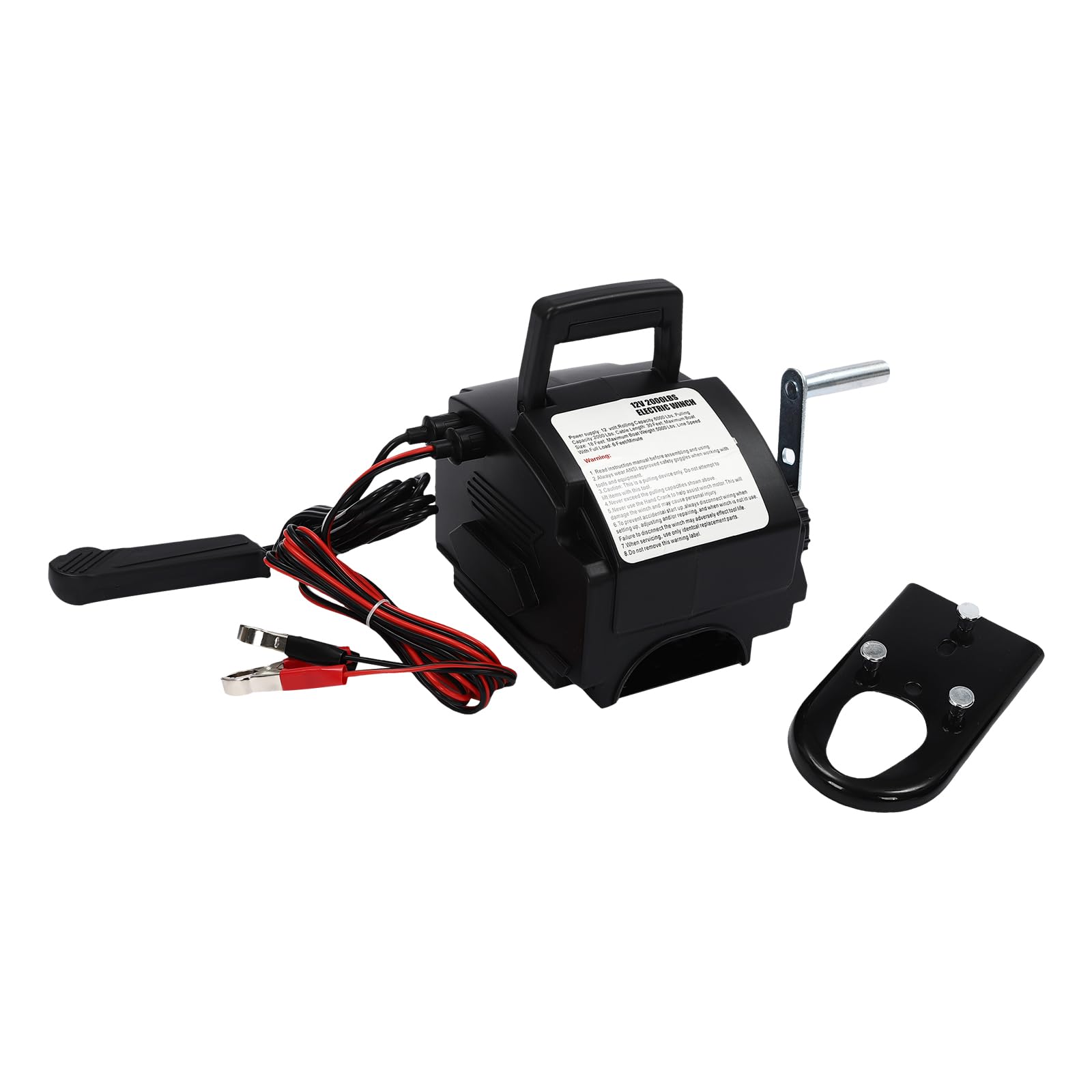 Verricello elettrico 12 V – Verricello motore ad alte prestazioni con 300 W e 2721 kg di forza di trazione, ingranaggi in acciaio per auto, rimorchi, barche, yacht e verricelli