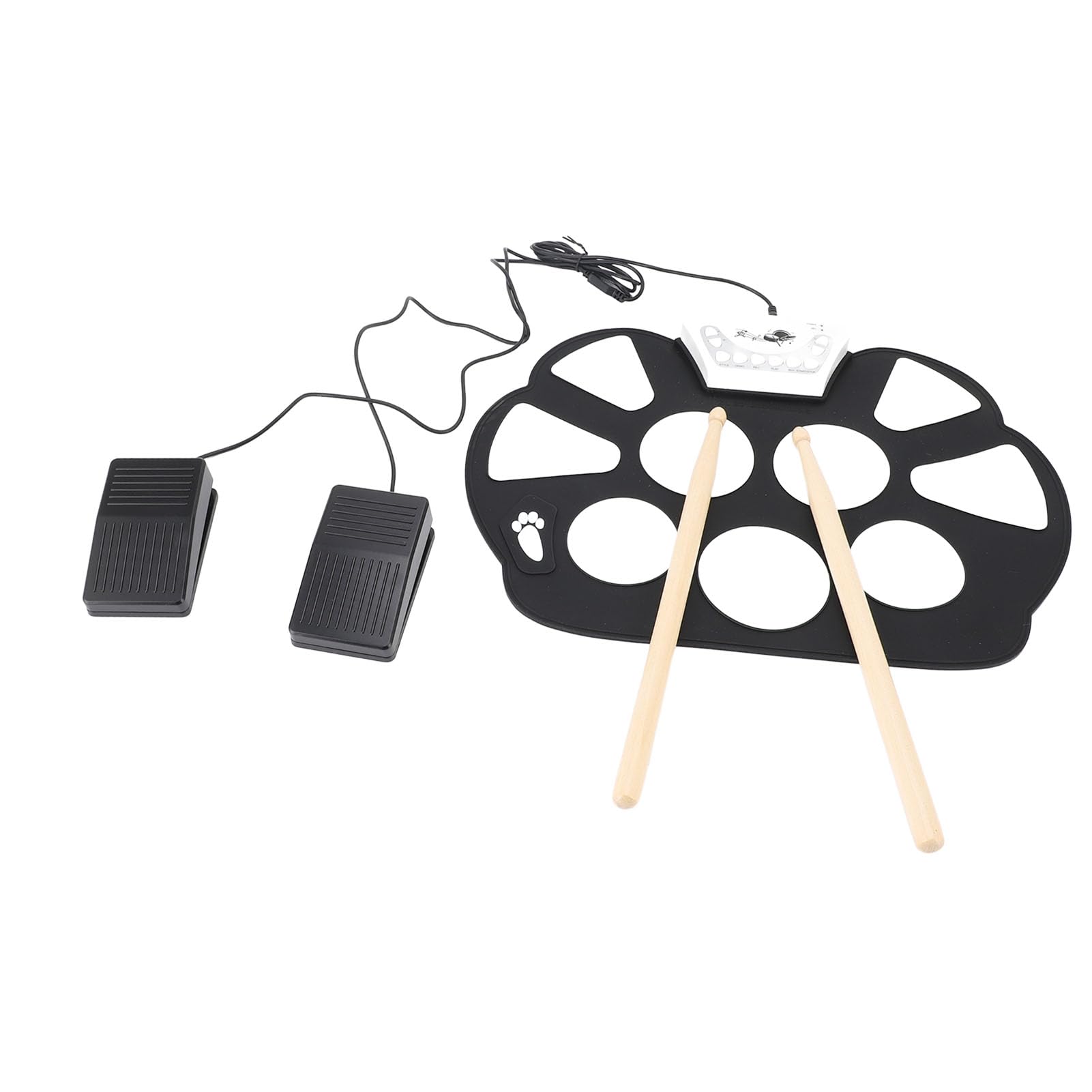 Generic Pad per Batteria Elettronica Portatile Arrotolato a Mano con Suono Realistico per Bambini e Principianti, per Esercitazioni di Musica Pop e Rock, Set di Batteria Jazz per Bambini