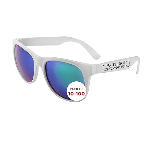 DISCOUNT PROMOS UV Protected Color Lens Sunglasses with White Frames