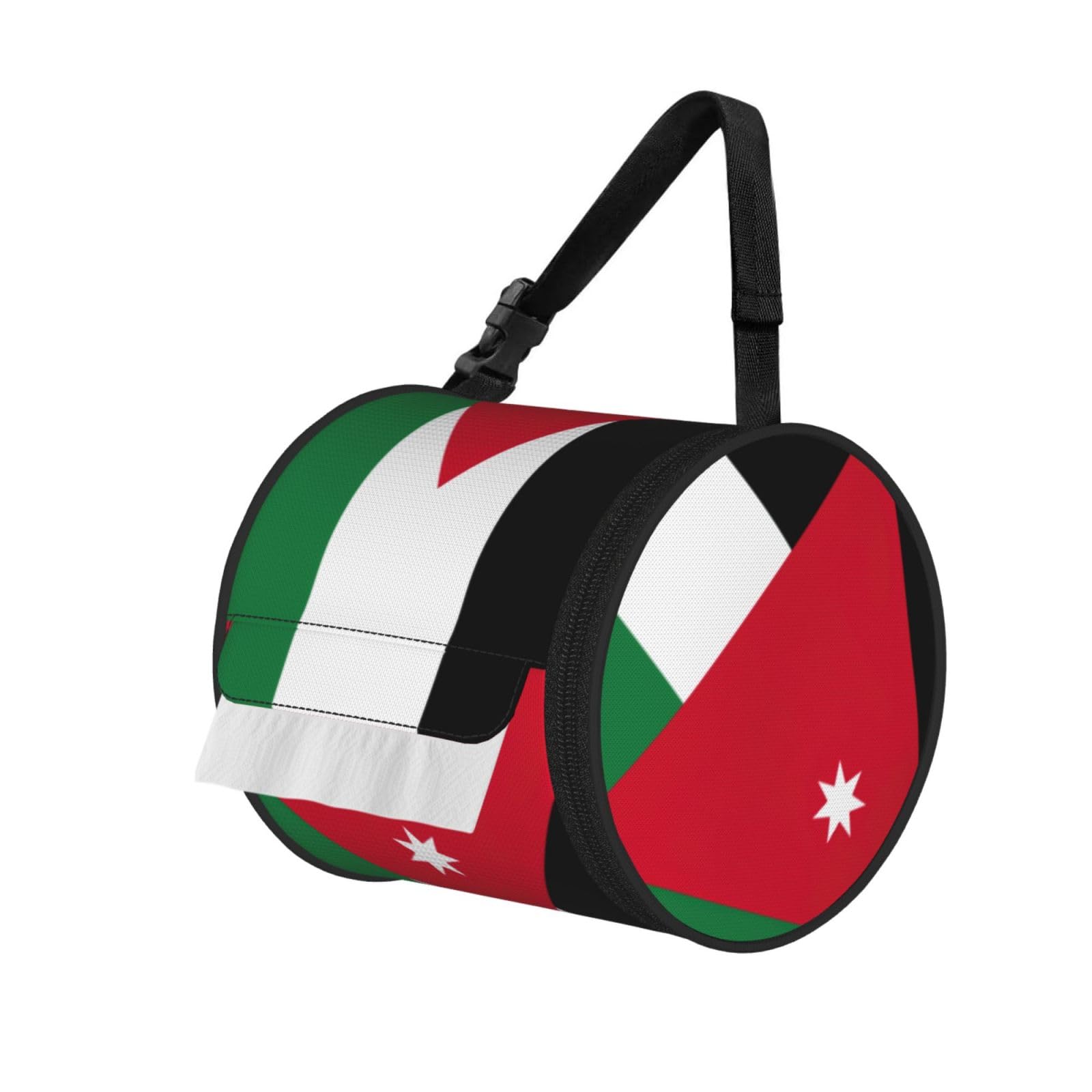 Jordanian Flag Print Fashion Tissues Organizer Box, Hanging Tissue Holder For Purse Coins For Car Office Daily Outing