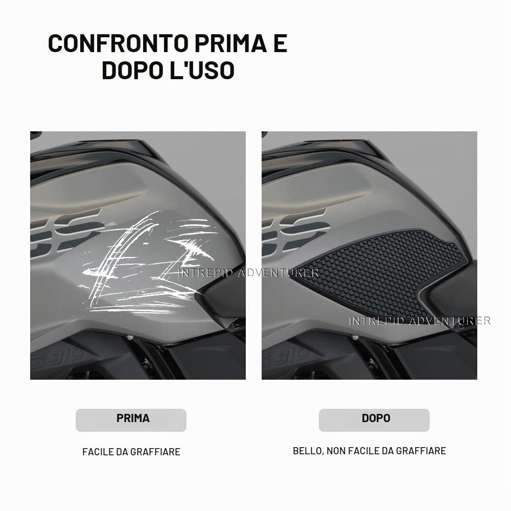 Willis Paraserbatoio Pad Serbatoio Carburante Moto per G310 GS,Adesivo Serbatoio Carburante Antiscivolo, Pad di Trazione Lato Serbatoio Carburante per G310 GS G 310GS