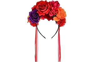 Women Day of the Dead Flower Crown Festival Headband